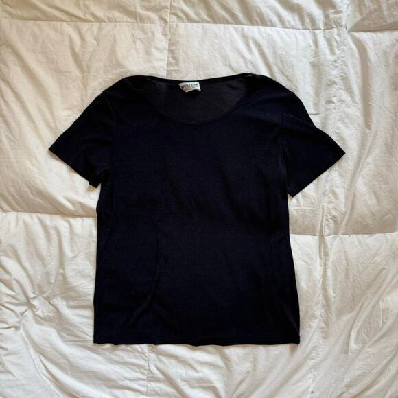 Vintage Tops - Vintage black basic slinky shirt western connection women’s med classic gothic